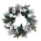24" Pinecones & Berries Christmas Wreath with Silver Ornaments